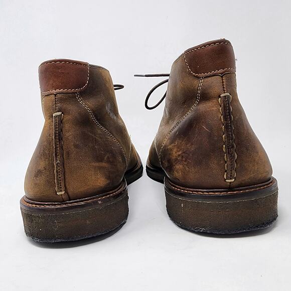 Johnston & Murphy Chukka Boots Men 11.5M Copeland Brown Oiled Leather 25-1870 - Picture 5 of 10